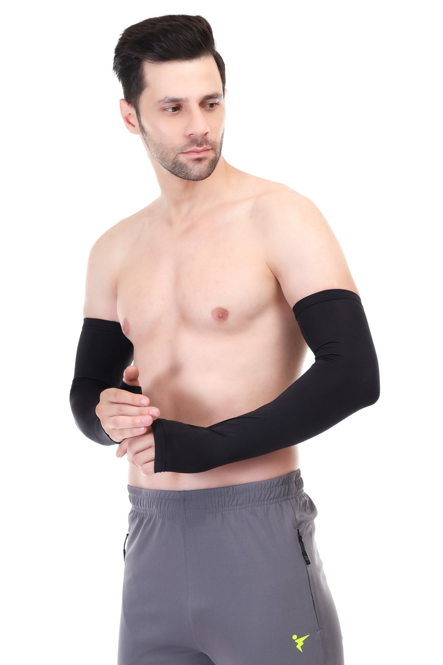 Coretrack Sleeves Thumb Cut – Tactical Skin Fit Arm Sleeves with Insta Dry & Non-Slip Fit