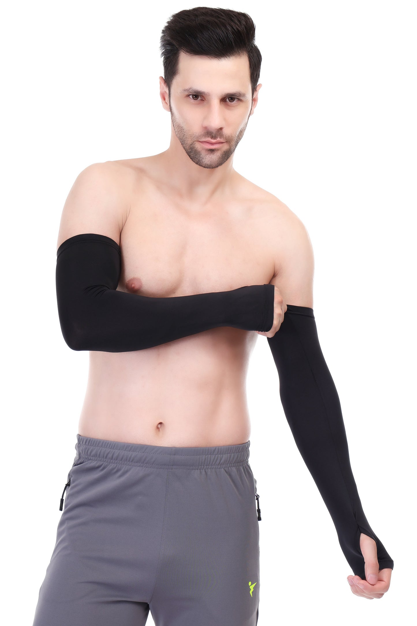 Coretrack Sleeves Thumb Cut – Tactical Skin Fit Arm Sleeves with Insta Dry & Non-Slip Fit