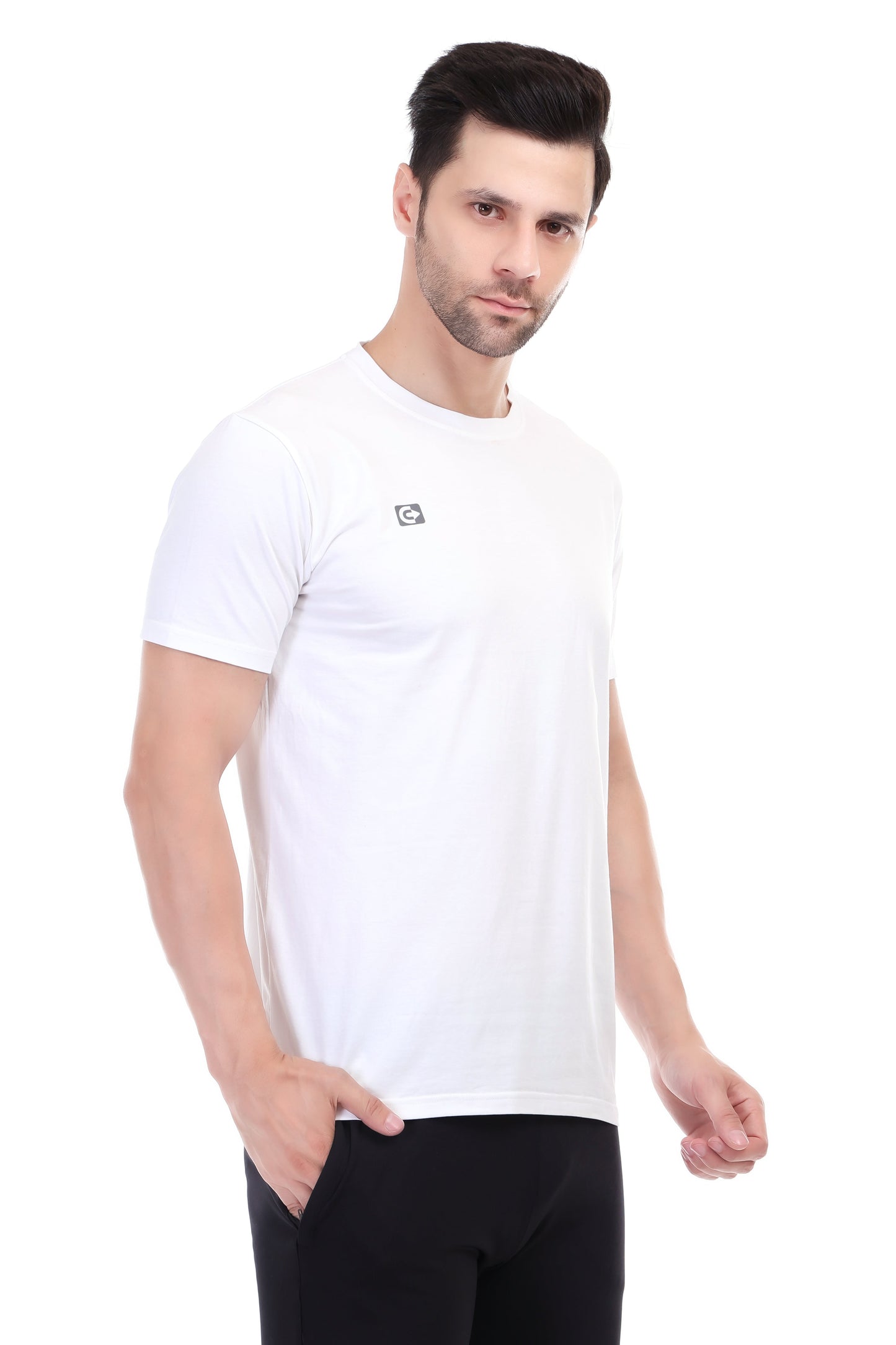 Coretrack Cotton Lycra Tee 01 – Soft, Warm, and Stylish Ribbed Fabric